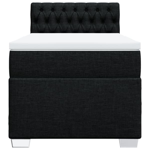 vidaXL kontinentalseng med madras 90x200 cm stof sort