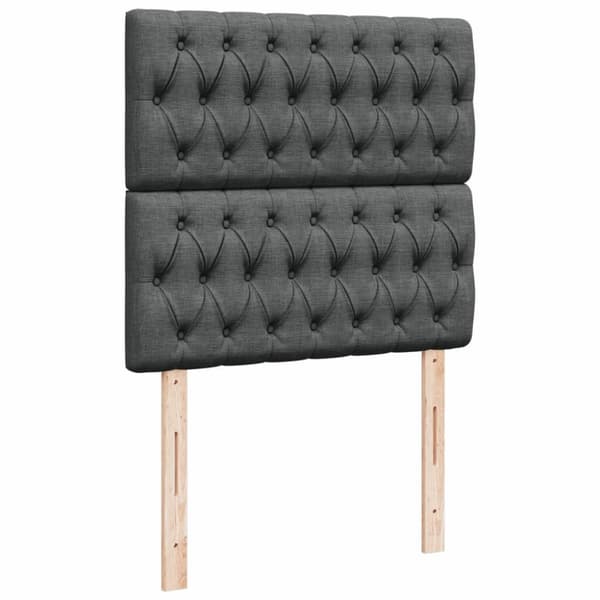 vidaXL kontinentalseng med madras 90x200 cm stof mørkegrå