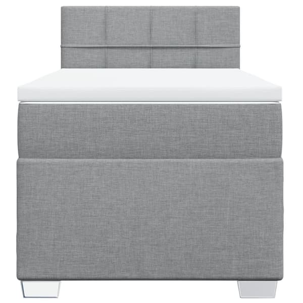vidaXL kontinentalseng med madras 100x200 cm stof lysegrå