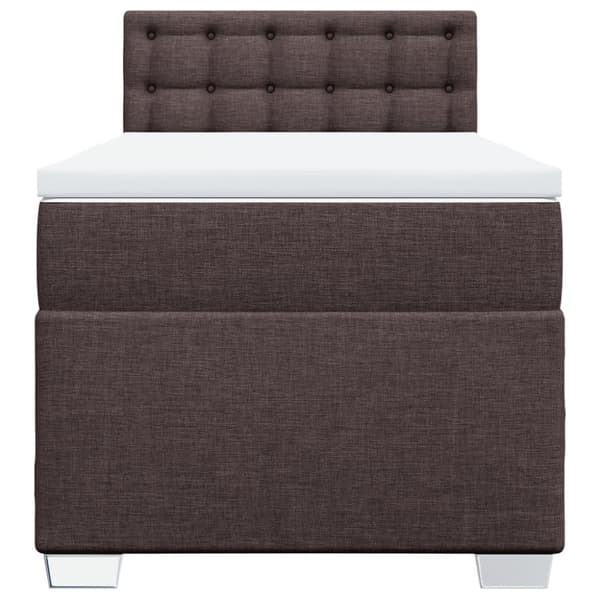 vidaXL kontinentalseng med madras 90x200 cm stof mørkebrun