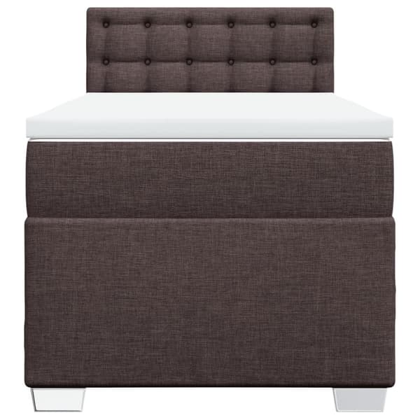 vidaXL kontinentalseng med madras 90x200 cm stof mørkebrun