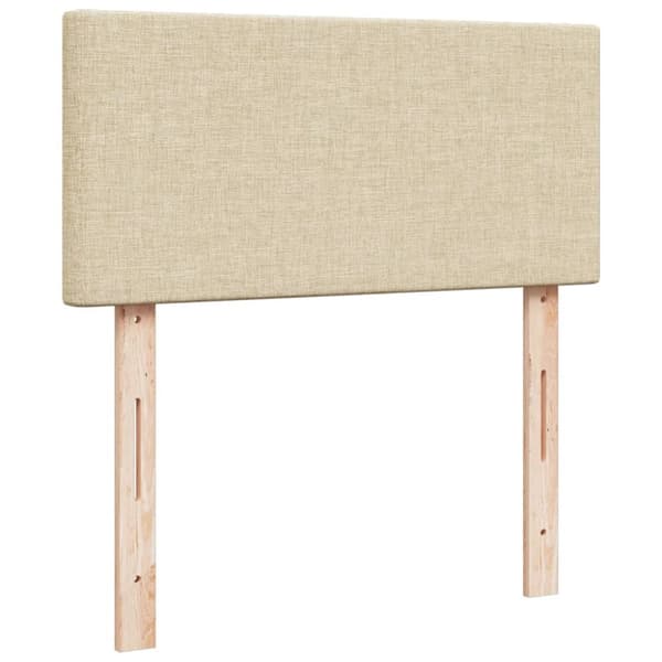 vidaXL Ramsäng med madrass gräddvit 90x200 cm tyg