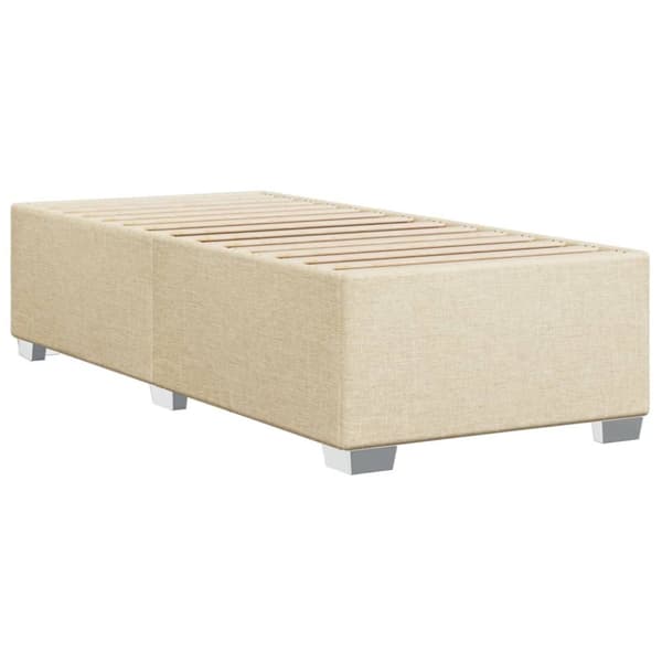 vidaXL Ramsäng med madrass gräddvit 90x200 cm tyg