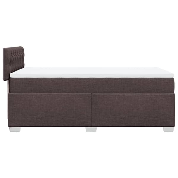 vidaXL kontinentalseng med madras 90x200 cm stof mørkebrun