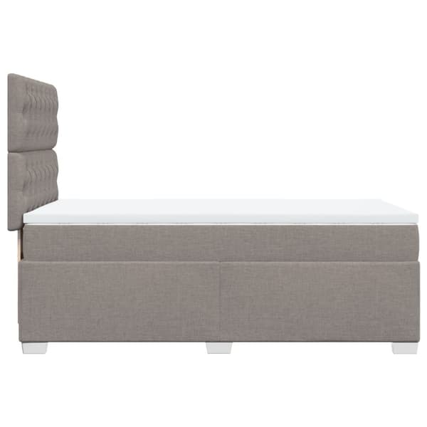 vidaXL Ramsäng med madrass taupe 90x200 cm tyg