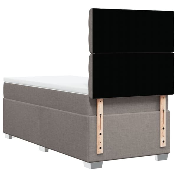 vidaXL Ramsäng med madrass taupe 90x200 cm tyg