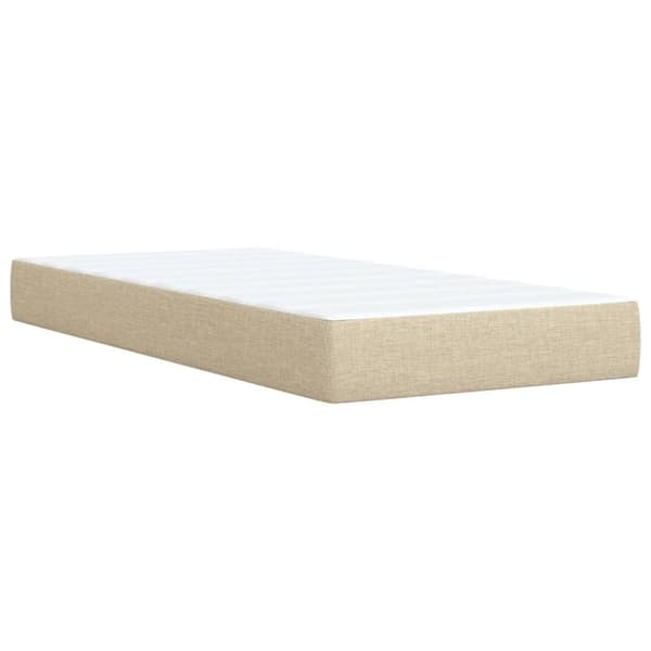 vidaXL Ramsäng med madrass gräddvit 90x190 cm tyg