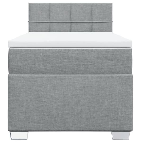 vidaXL Ramsäng med madrass ljusgrå 90x190 cm tyg