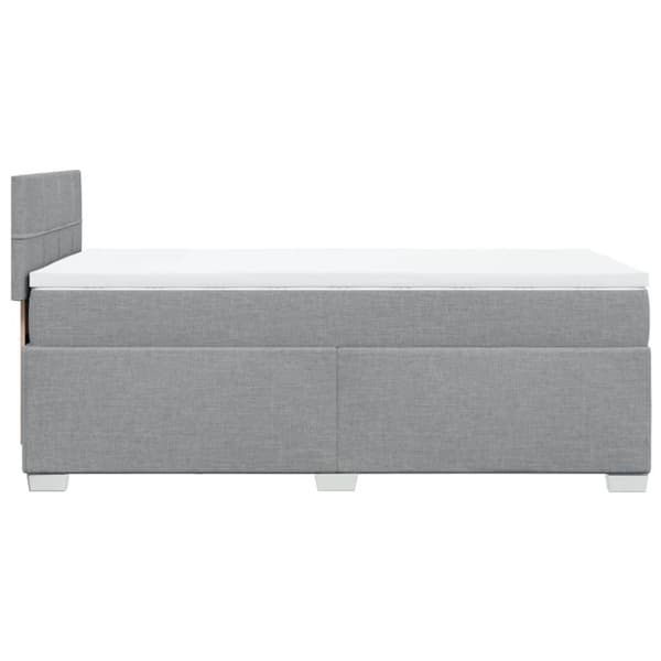 vidaXL Ramsäng med madrass ljusgrå 90x190 cm tyg