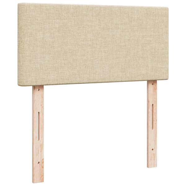 vidaXL Ramsäng med madrass gräddvit 90x190 cm tyg