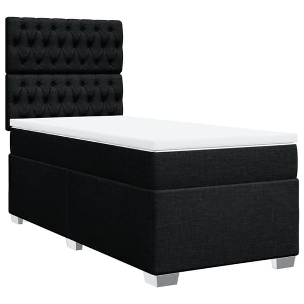 vidaXL kontinentalseng med madras 90x200 cm stof sort
