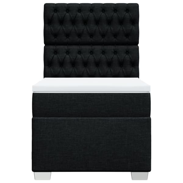 vidaXL kontinentalseng med madras 90x200 cm stof sort