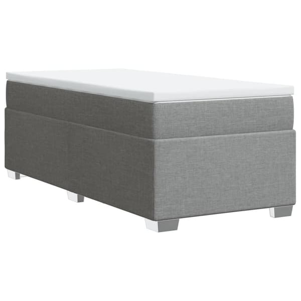 vidaXL kontinentalseng med madras 90x200 cm stof lysegrå