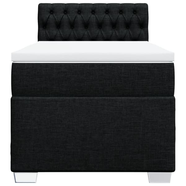 vidaXL kontinentalseng med madras 100x200 cm stof sort