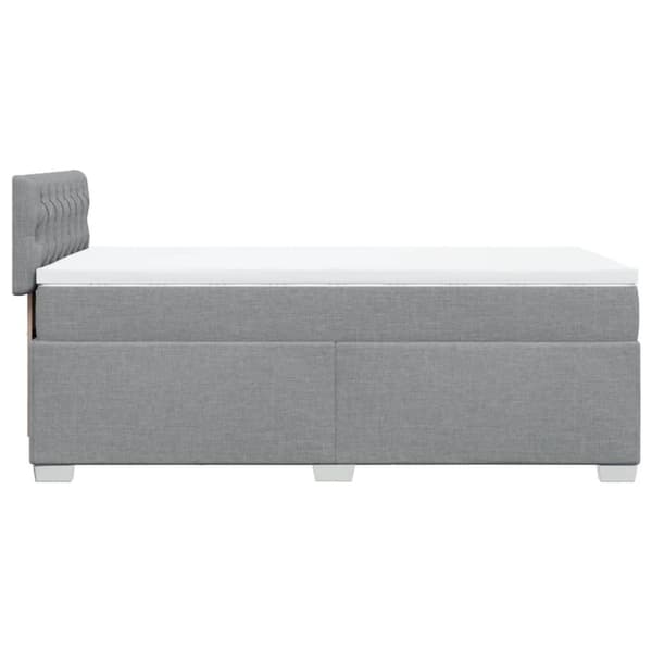 vidaXL Ramsäng med madrass ljusgrå 90x190 cm tyg
