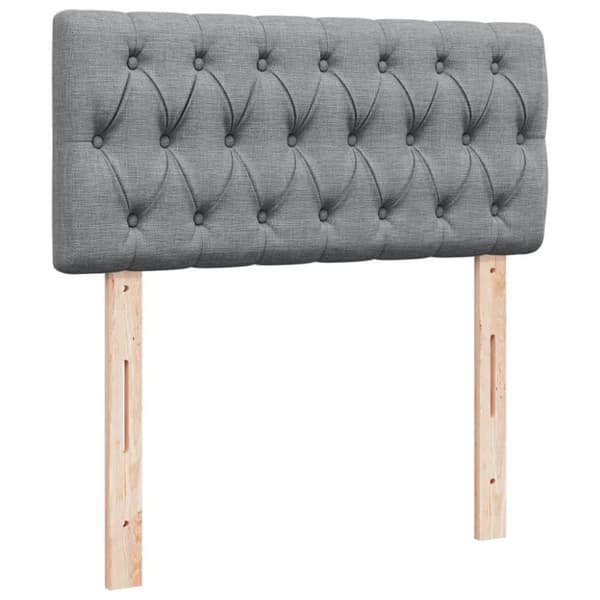 vidaXL Ramsäng med madrass ljusgrå 90x190 cm tyg