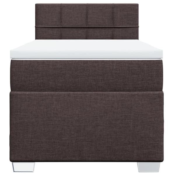 vidaXL Ramsäng med madrass mörkbrun 100x200 cm tyg