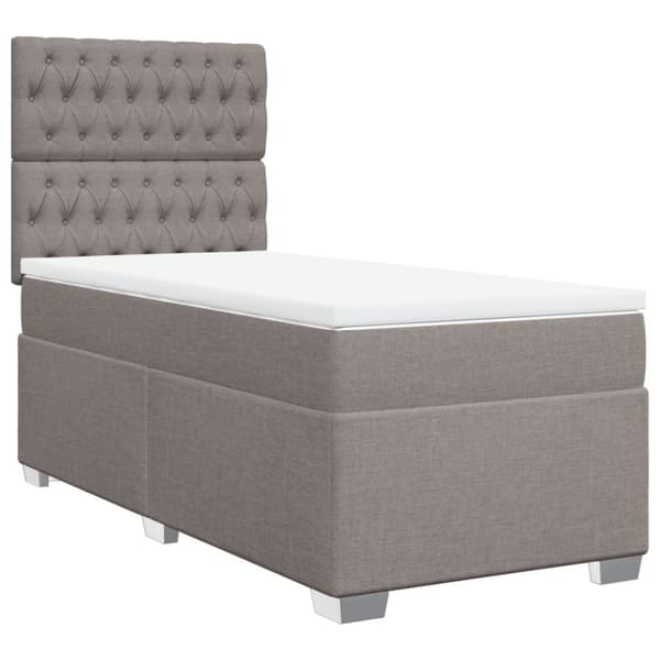 vidaXL Ramsäng med madrass taupe 80x200 cm tyg