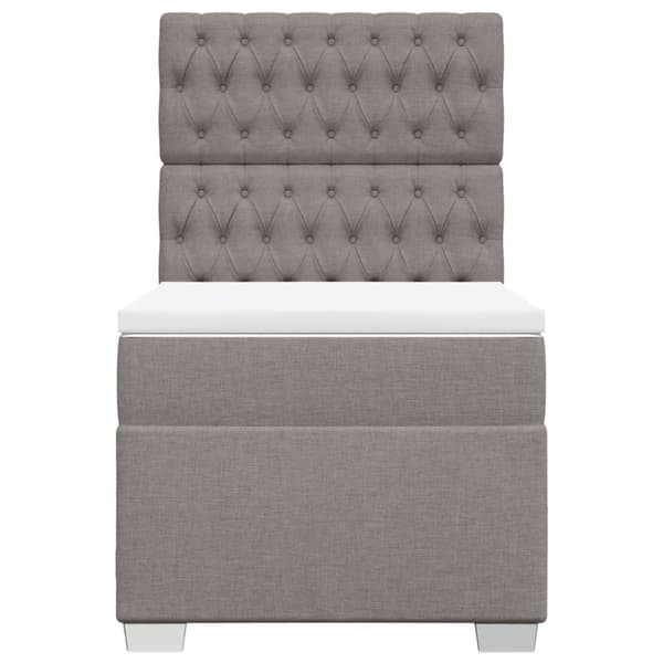 vidaXL Ramsäng med madrass taupe 80x200 cm tyg