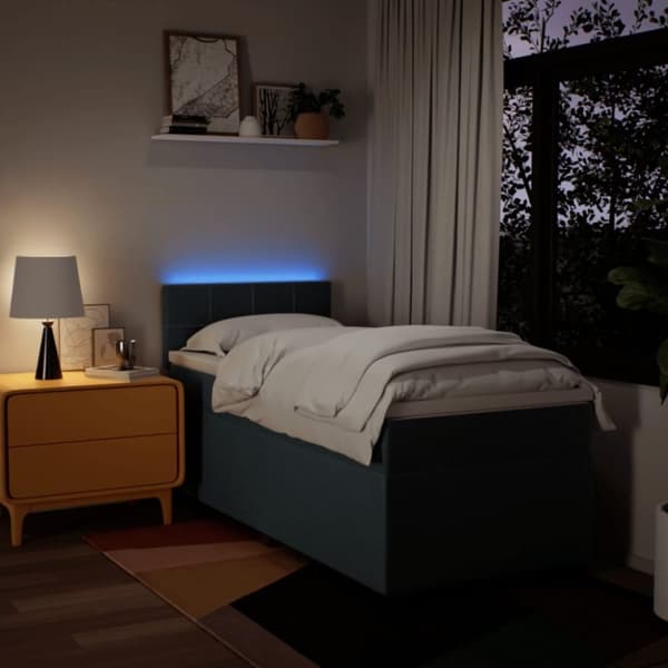 vidaXL kontinentalseng med madras 90x190 cm stof blå