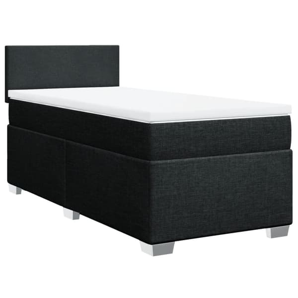vidaXL kontinentalseng med madras 100x200 cm stof sort