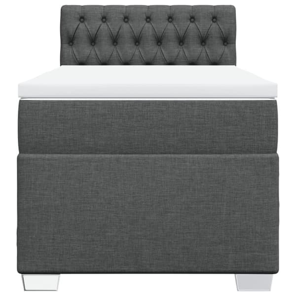 vidaXL Ramsäng med madrass mörkgrå 80x200 cm tyg