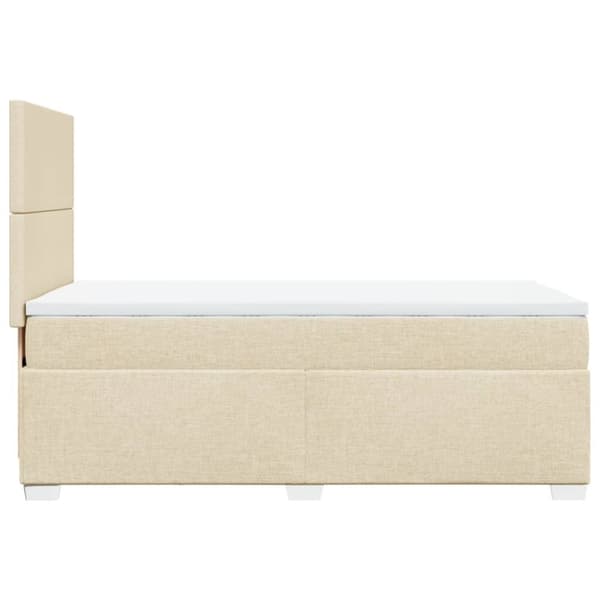 vidaXL kontinentalseng med madras 90x200 cm stof cremefarvet