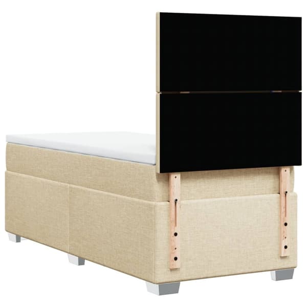vidaXL kontinentalseng med madras 90x200 cm stof cremefarvet