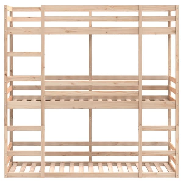 vidaXL Trippel køyeseng 75x190 cm heltre furu
