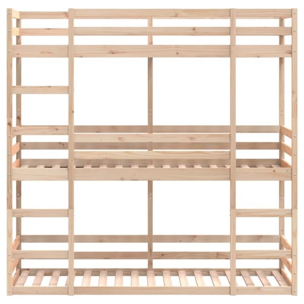 vidaXL tredobbelt køjeseng 90x190 cm massivt fyrretræ