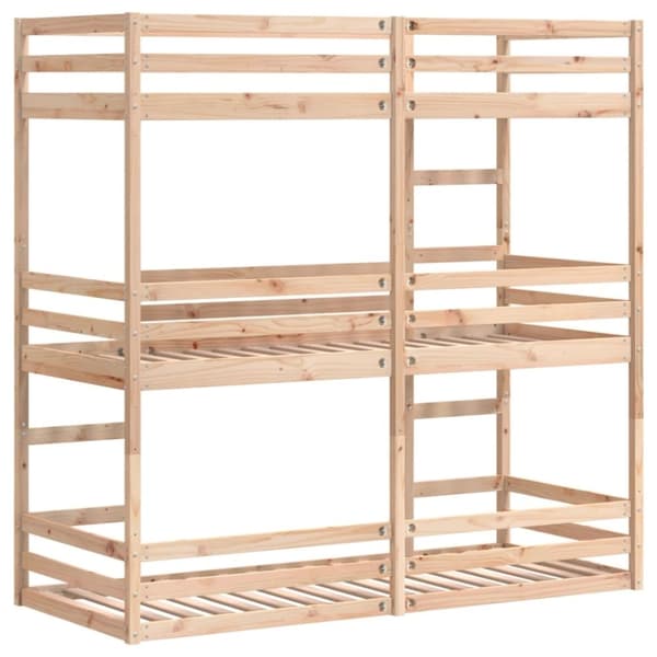 vidaXL tredobbelt køjeseng 90x190 cm massivt fyrretræ