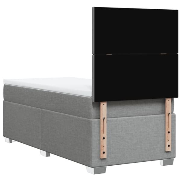 vidaXL Ramsäng med madrass ljusgrå 90x190 cm tyg