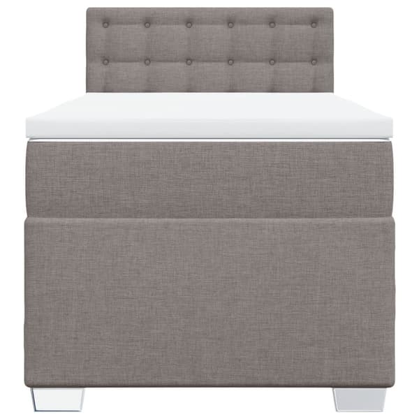 vidaXL kontinentalseng med madras 90x200 cm stof gråbrun