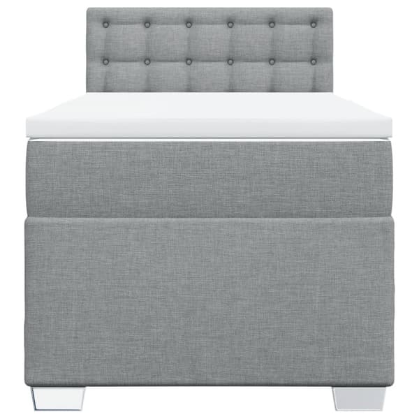 vidaXL Ramsäng med madrass ljusgrå 100x200 cm tyg
