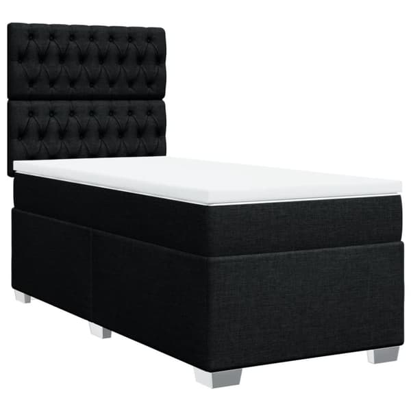 vidaXL kontinentalseng med madras 90x190 cm stof sort
