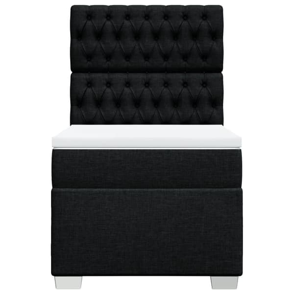 vidaXL kontinentalseng med madras 90x190 cm stof sort