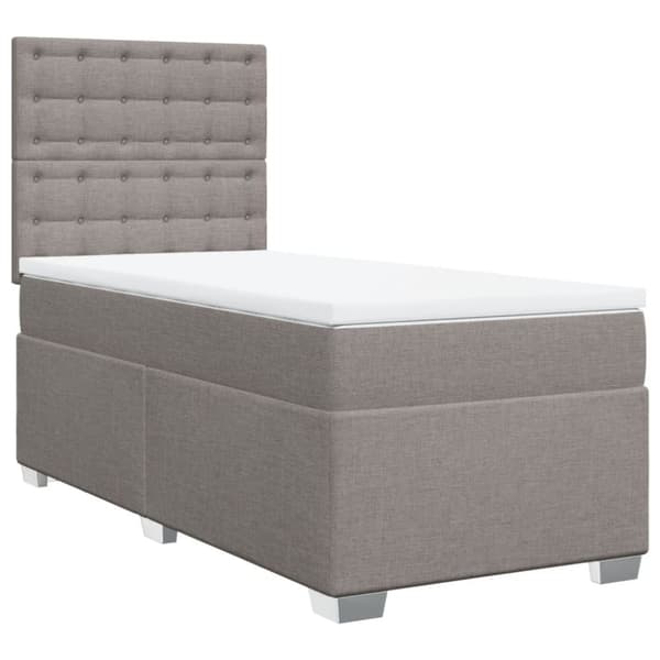 vidaXL Ramsäng med madrass taupe 80x200 cm tyg