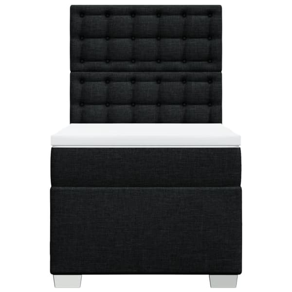 vidaXL kontinentalseng med madras 90x190 cm stof sort