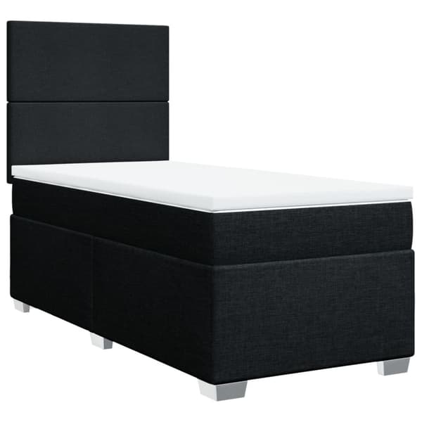vidaXL kontinentalseng med madras 90x190 cm stof sort