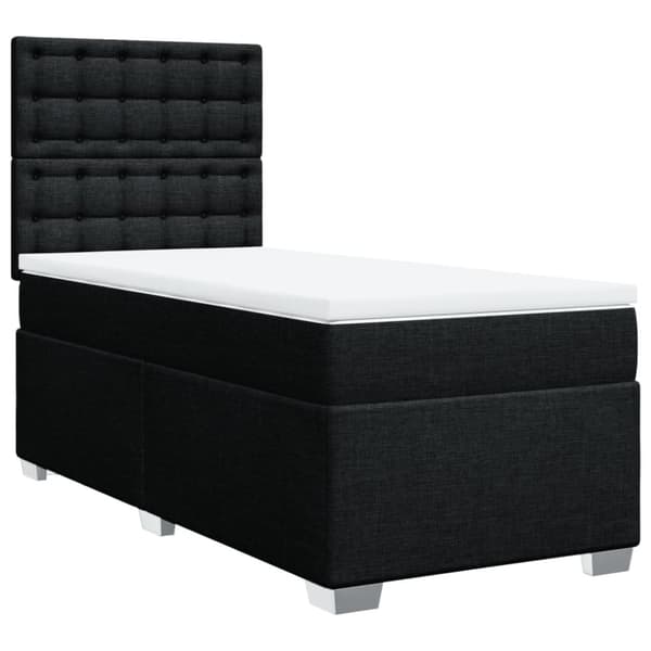 vidaXL kontinentalseng med madras 80x200 cm stof sort