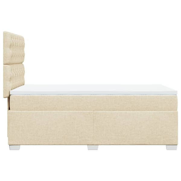 vidaXL kontinentalseng med madras 80x200 cm stof cremefarvet