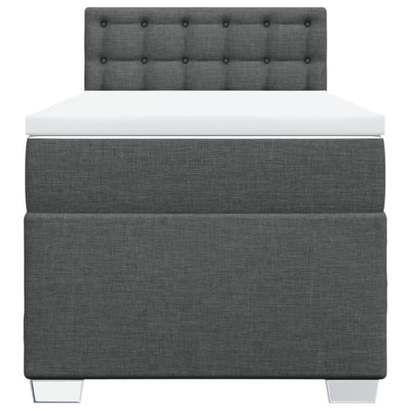 vidaXL kontinentalseng med madras 90x190 cm stof mørkegrå