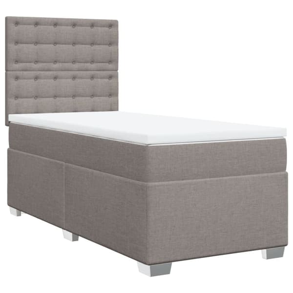 vidaXL Ramsäng med madrass taupe 80x200 cm tyg