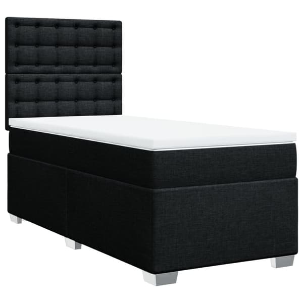 vidaXL kontinentalseng med madras 90x190 cm stof sort