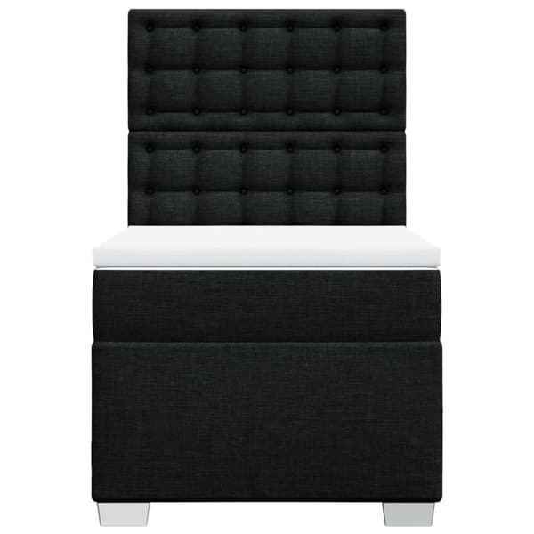 vidaXL kontinentalseng med madras 90x190 cm stof sort