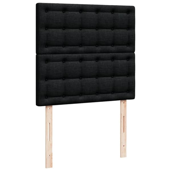 vidaXL kontinentalseng med madras 90x190 cm stof sort