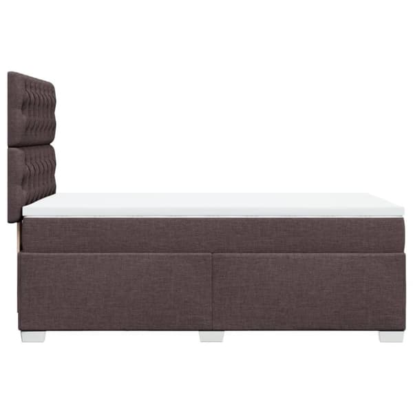 vidaXL kontinentalseng med madras 100x200 cm stof mørkebrun