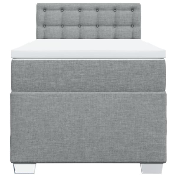 vidaXL Ramsäng med madrass ljusgrå 90x190 cm tyg