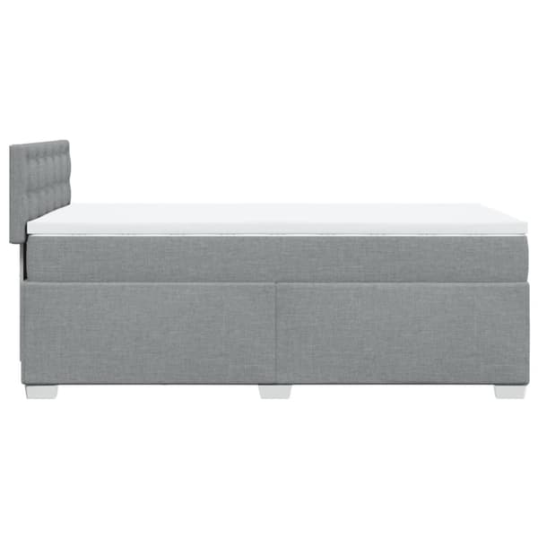 vidaXL Ramsäng med madrass ljusgrå 90x190 cm tyg