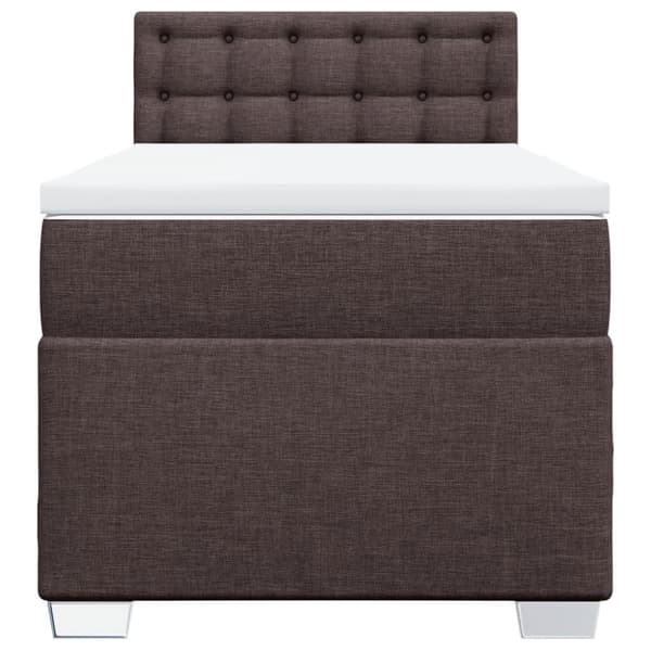 vidaXL kontinentalseng med madras 90x190 cm stof mørkebrun
